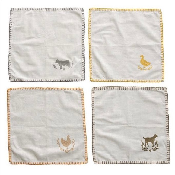 Creative CoOp Kitchen Creative Coop Square Cotton Farm Animal